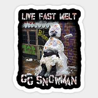 GG Snowman // Live Fast Melt GG Allin Tribute Sticker